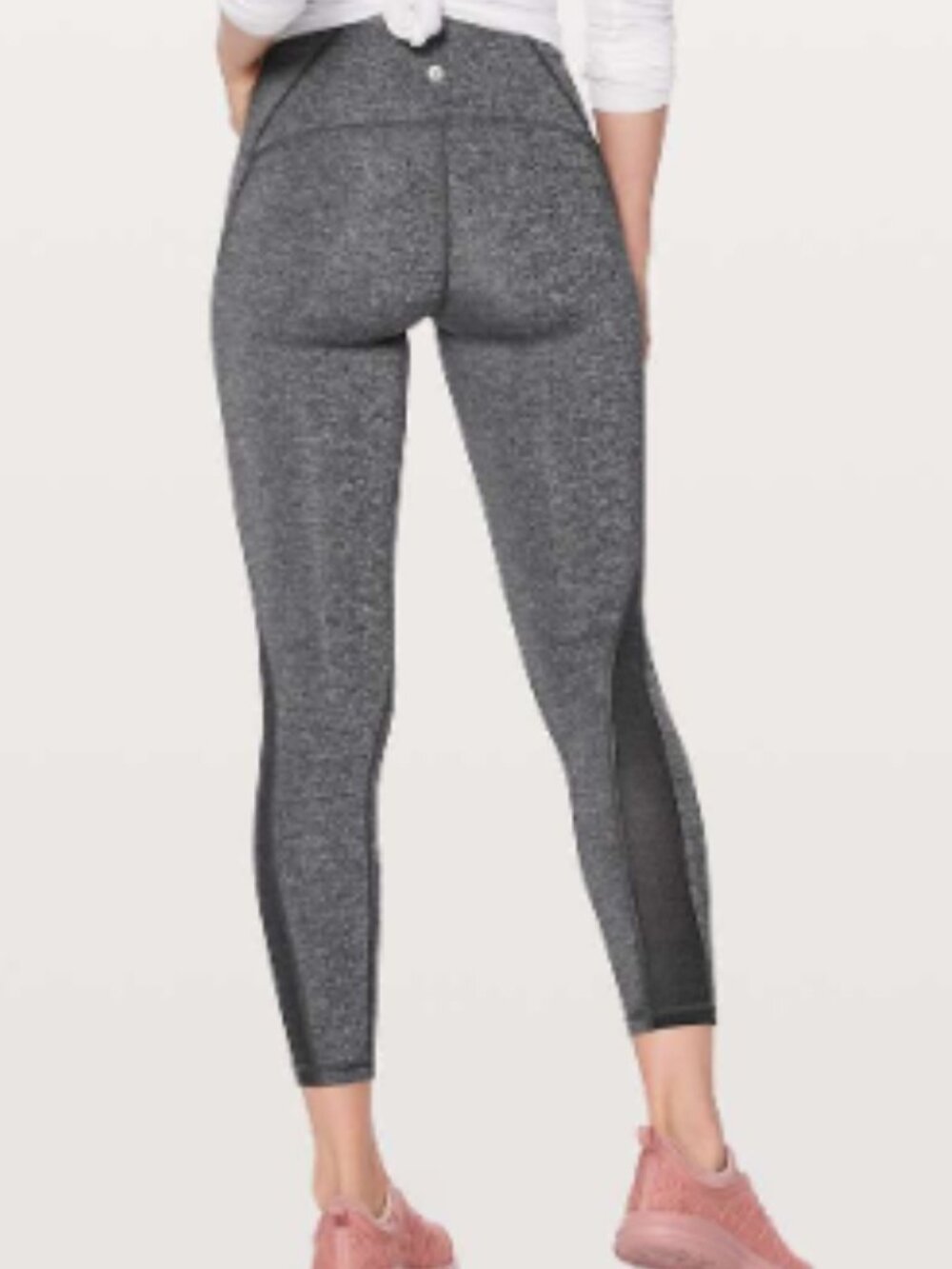 Lululemon Train Times 7/8 Pant 25" Heathered Black First Release sz 2 Mesh Panel